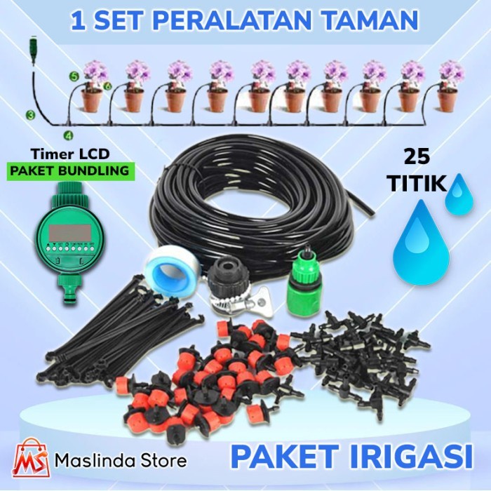 Set Paket Penyiram Tanaman Kebun Hidroponik Selang Irigasi Penyiraman