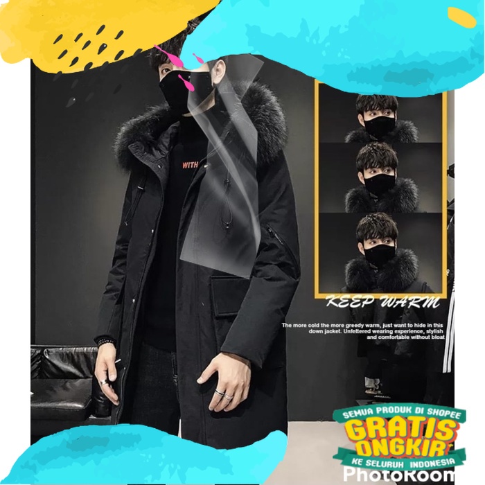 [BISA COD] Jaket jubah Winter | Jaket Parka | Jaket Tebal Kerah Bulu Halus | Jaket Pria/Wanita OVERF