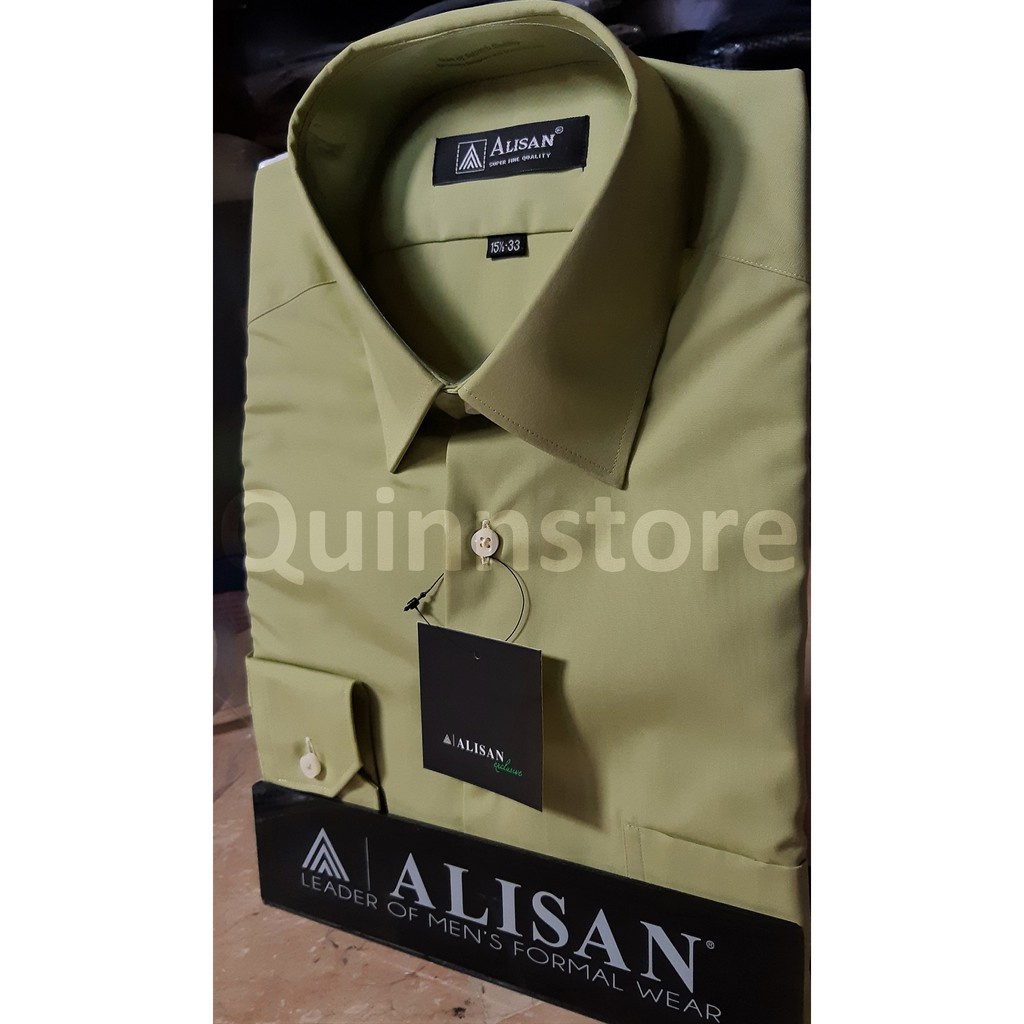 ALISAN Original Kemeja Polos Lengan Panjang - REGULER - Hijau #12 - H-12