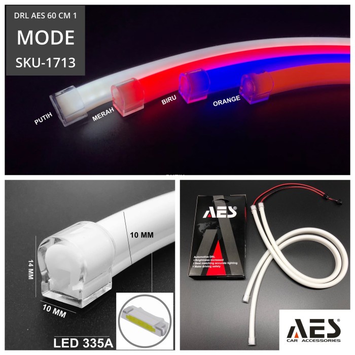 lampu led drl fleksibel 60 cm AES - Hijau