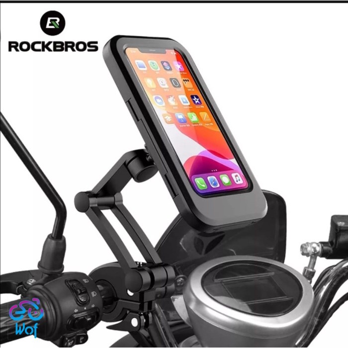 ROCKBROS HL 69 M2 Holder Phone Case Handlebar Waterproof Sepeda Motor Bike Bicycle Bracket Pegangan 