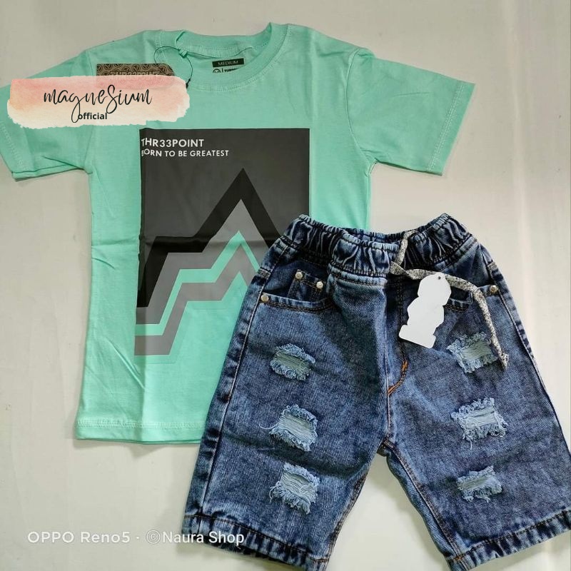 Baju Bayi Laki-Laki BAJU SETELAN JEANS SOBEK ANAK LAKI2 1-7 TAHUN Bisa COD