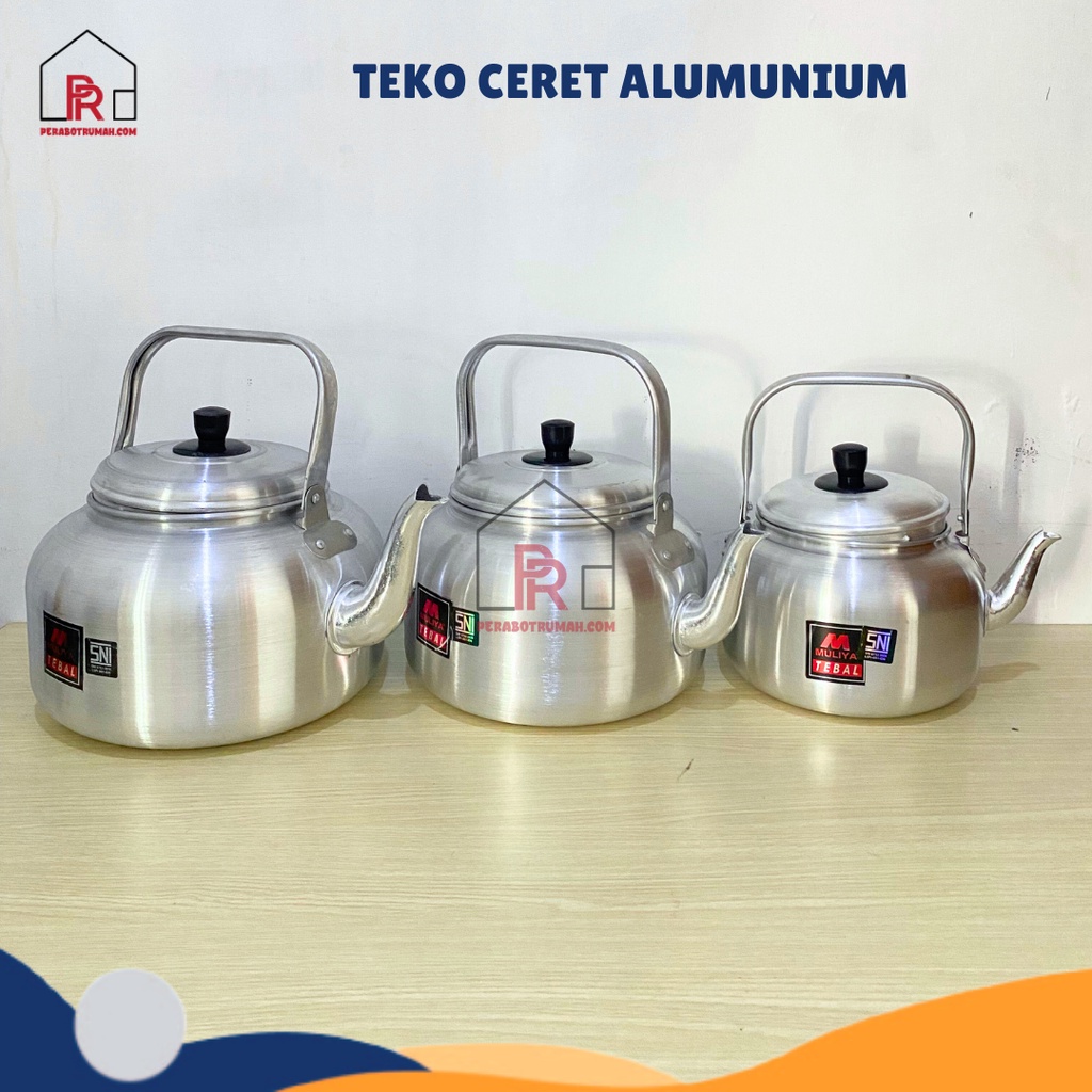 Teko Ceret Air Aluminium Silver / Teko Jawa Jadul / Kettle Cor Alumunium