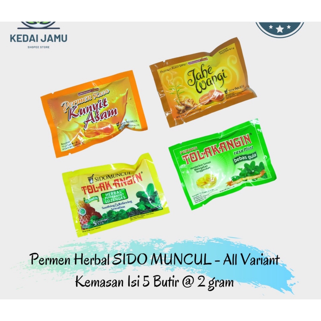 

❤️HRM❤️ Permen Tolak Angin / Jahe Wangi / Kunyit Asam Sidomuncul