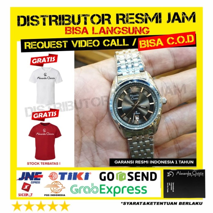 JAM WANITA ALEXANDRE CHRISTIE AC 8501 8501LD AC8501LD SILVER BLACK