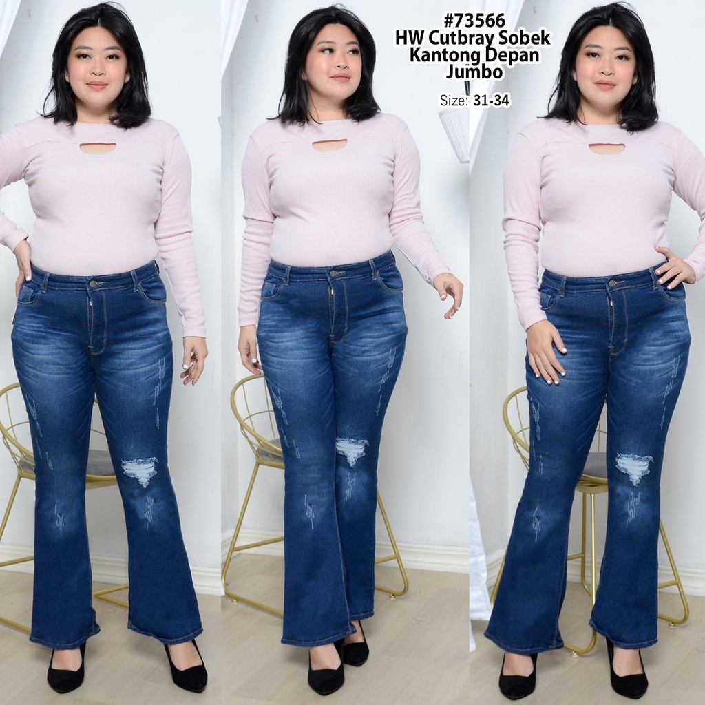 JESIAMA - HW CUTBRAY SOBEK LAPIS KANTONG DEPAN - SOFT JEANS STRETCH
