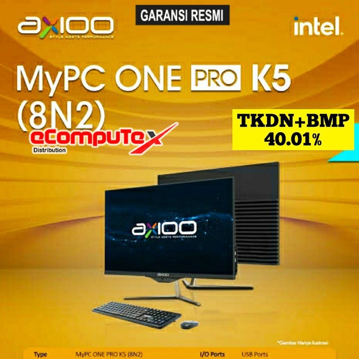 PC AIO AXIOO MYPC ONE PRO K5 (8N2) i5 RAM 8GB 256GB 21.5"FHD TKDN - GARANSI RESMI