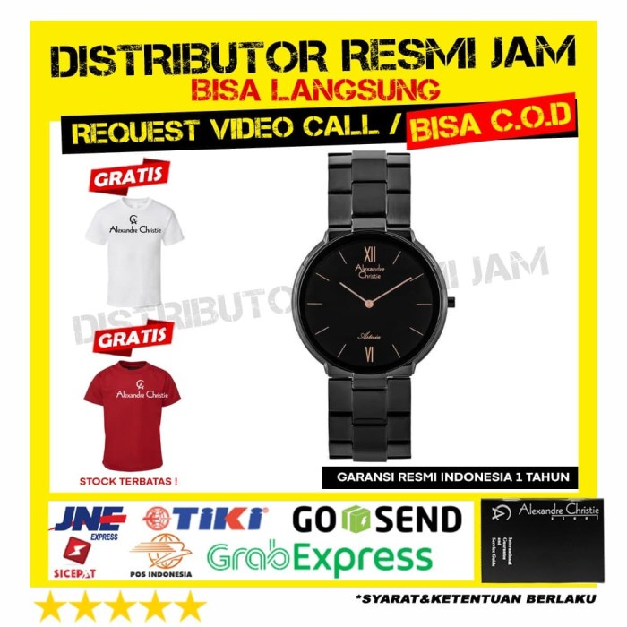 JAM WANITA ALEXANDRE CHRISTIE 8604LH AC 8604 AC8604LH FULL BLACK