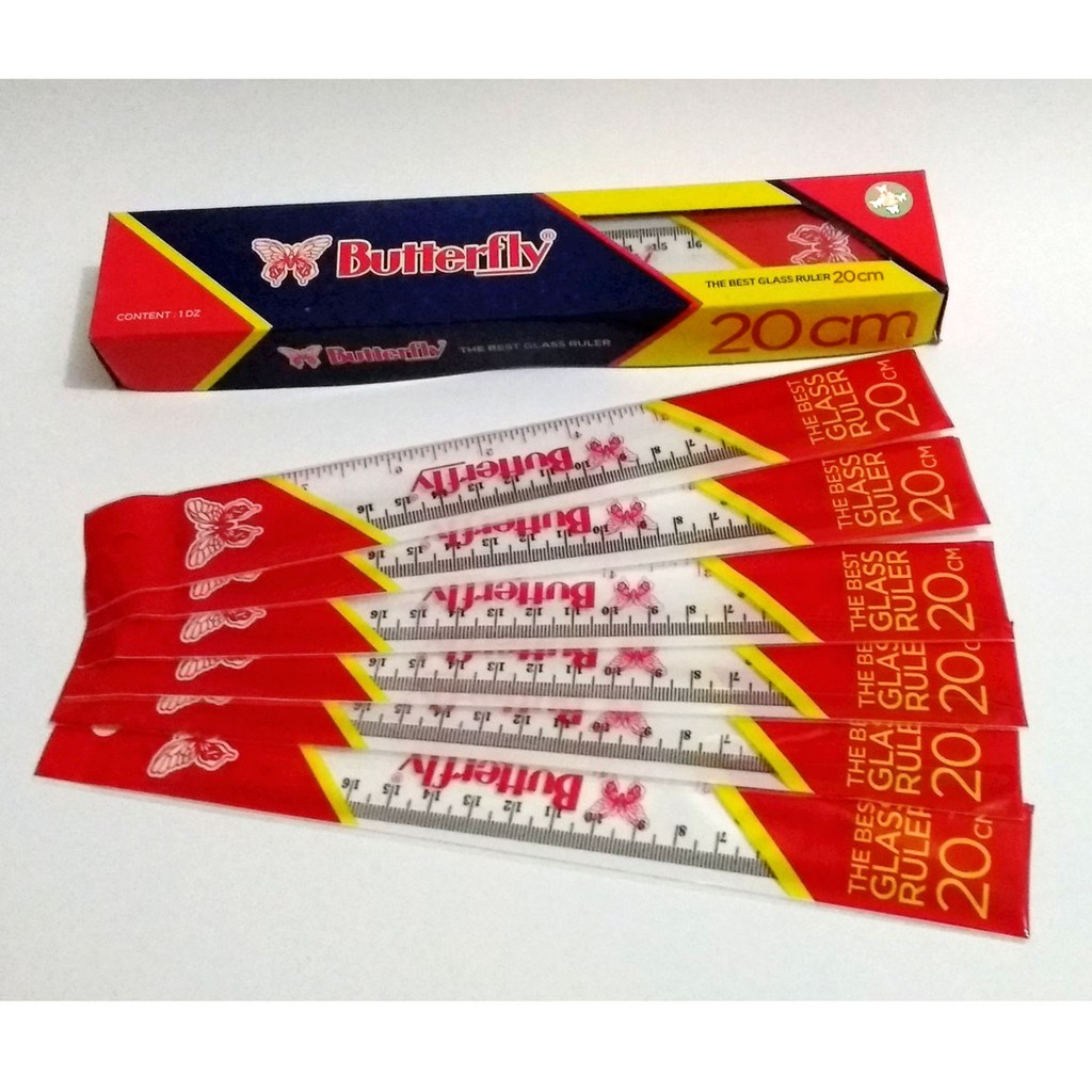 

BUTTERFLY PENGGARIS PLASTIK 20CM ISI 12 PCS