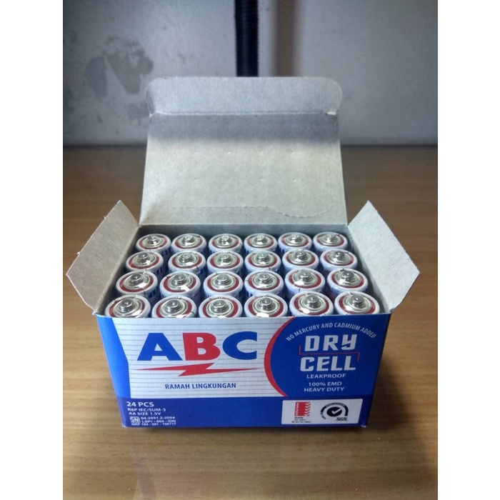 1 Pak Batere Jam ABC biru AA isi 24 pcs Baterai