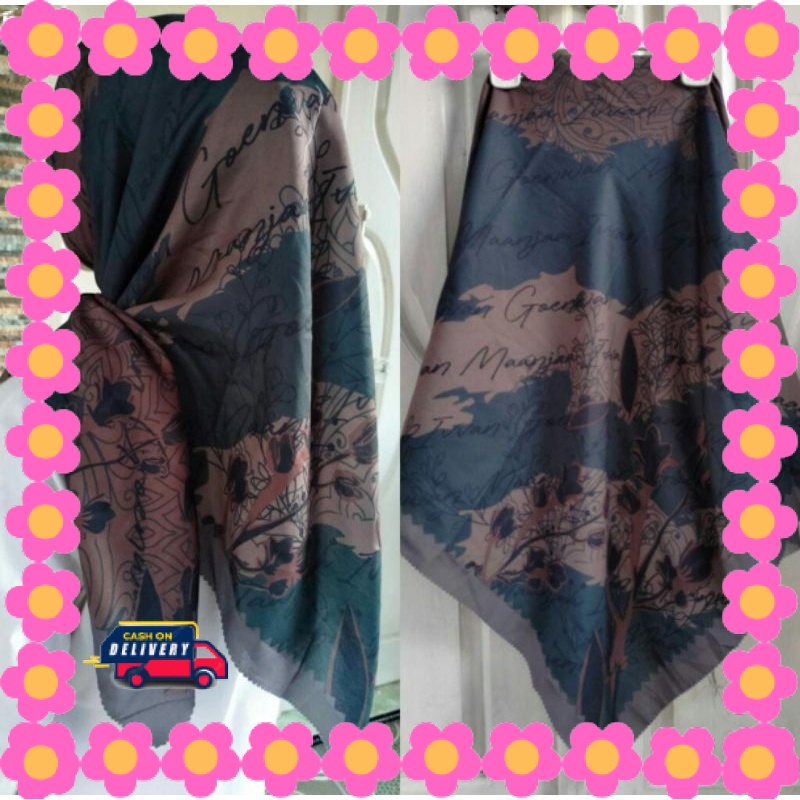 HIJAB WANITA MUDA CASUAL Pashmina Girly Syar i JUMBO / Hijab  Segi Empat Voal Tulisan / Jilbab Banie