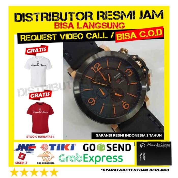 jam tangan pria alexandre christie ac6281 6281 brand new garansi resmi