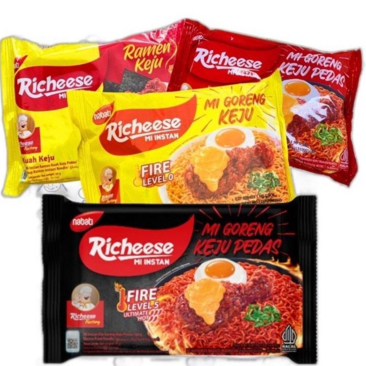 

NABATI RICHEESE MIE GORENG KEJU FIRE RAMEN KUAH LEVEL 0 LEVEL 3 5 EXTRA HOT PEDAS KUAH KEJU GORENG CEMILAN ANAK MAKANAN RINGAN INSTAN GROSIR INSTANT MURAH GROSIR