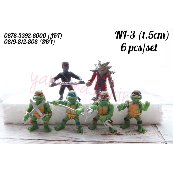 NI-0003 Topper hiasan kue cake mainan ninja turtles kura kura