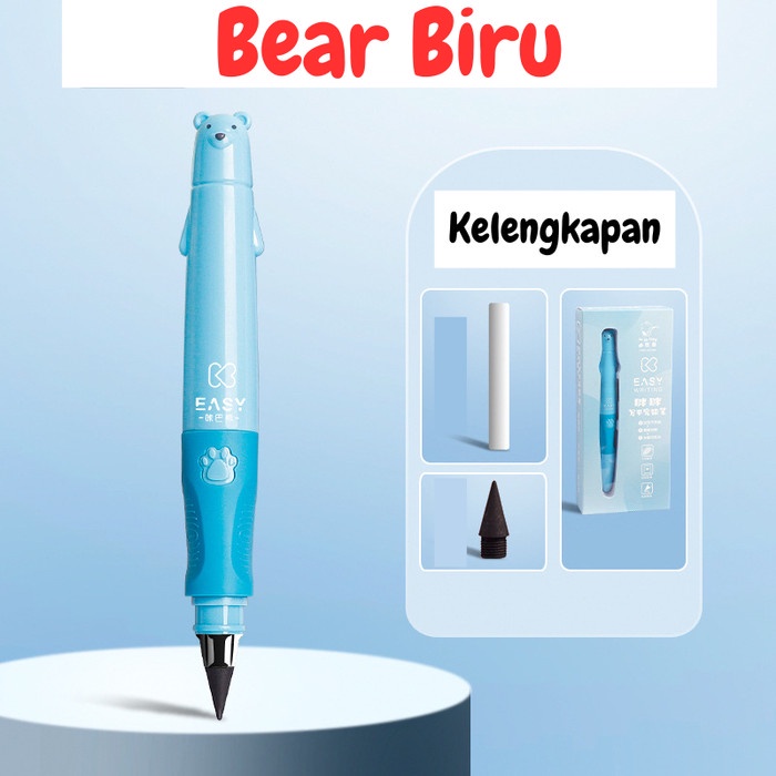 

larva_mart1 [Bisa COD] Pensil Abadi Tanpa Batas Anti Patah Ajaib Eternal Pensil Lucu - BEAR BIRU