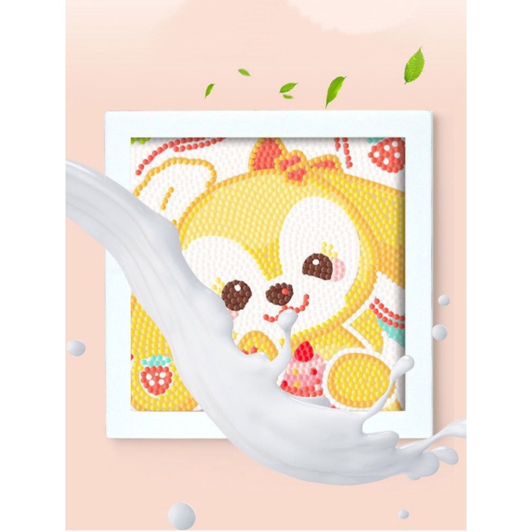 Kerajinan Melukis Manik Tangan Stiker DIY Sticker Frame Diamond Painting Kit Bingkai Gambar Cantik Cute Lukisan Mainan Edukasi Anak2 Unisex Anime Boy Girl Series 18CMX18CM Satu set