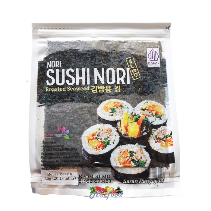 

Javasuperfood Sushi Nori Seaweed Rumput Laut Panggang 20 Lembar