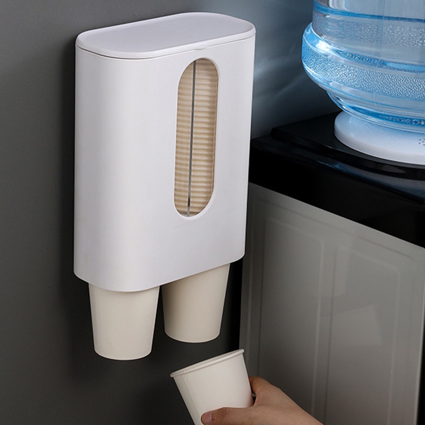 Paper Cup Dispenser Plastik Holder Dispenser Gelas Plastik Paper Cup Anti Dust Tempat Gelas Plastik
