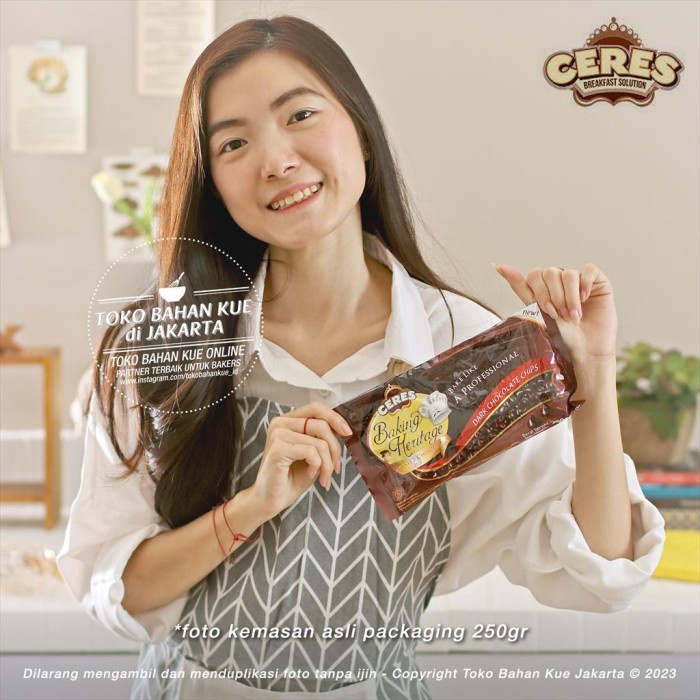 

Termurah [ Best Seller ] CERES Baking Heritage DARK ChocoChip 250gr Chocolate Chips