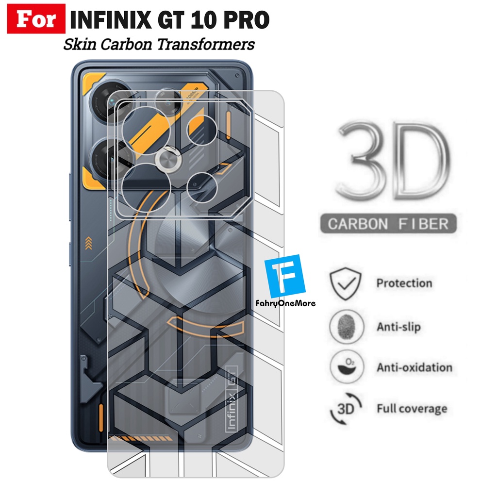 Skin Carbon Infinix GT 10 Pro Garskin Transformers Pelindung Belakang Handphone