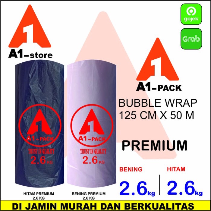 

plastik bubble wrap BENING HITAM 125 x 50m A1PACK bubblewrap bublewrap - HITAM EKONOMIS
