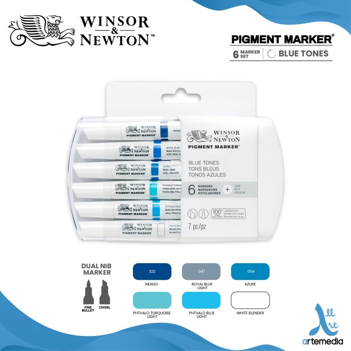 

Marker Winsor & Newton Dual Nib Pigment Marker Set 6 Spidol Warna - RICH TONES