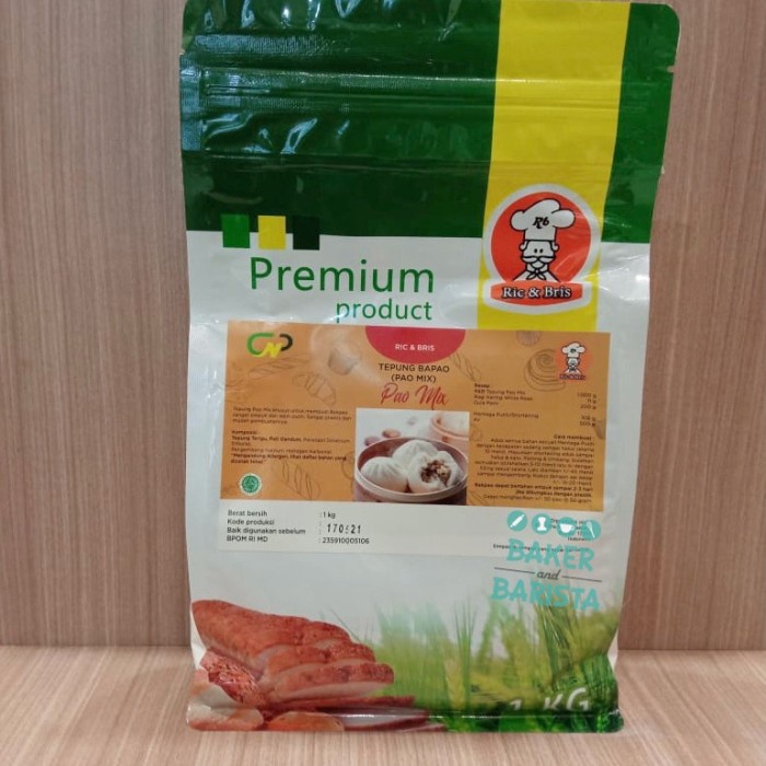 

Termurah [ Best Seller ] Tepung pao r&b premix tepung bapao bakpao 1kg