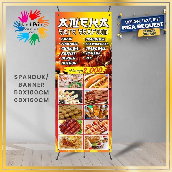 SPANDUK / BANNER Sosis Dan Aneka Seafood Bakar D Bisa Request Desain