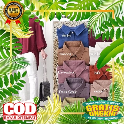 KOREAN STYLE OOTD TRENDY TERBARU /Baju Atasan Nagita Top Wanita Crinkle Airflow Dewasa Remaja Kekini