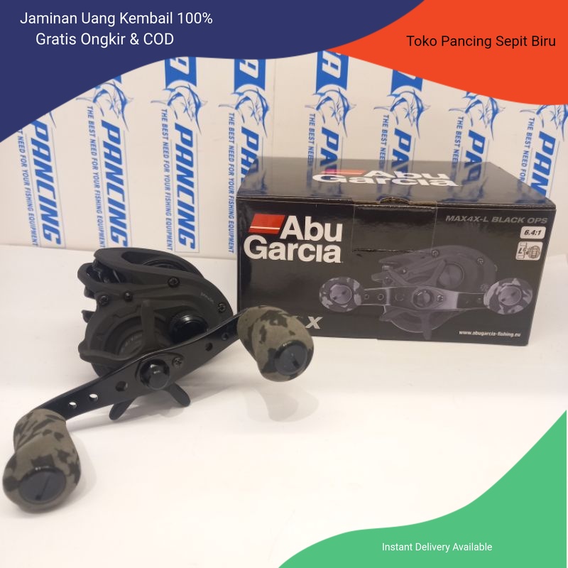 Reel BC Abu Garcia MAX4X-L Black Ops / Handle Kiri REEL PANCING | GULUNGAN PANCING | REEL CASTING | 