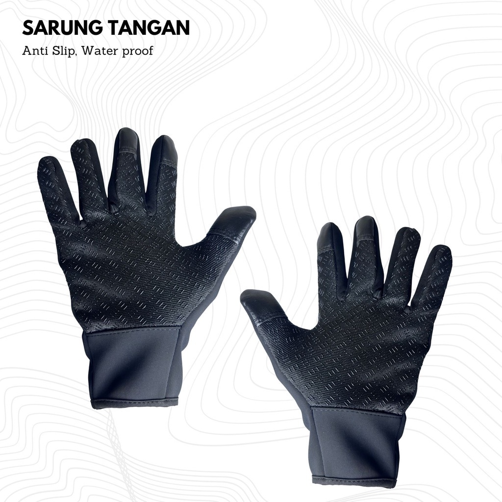 Sarung Tangan Rajut Unisex Sarung Tangan Zipper Resleting Water droplet proof Sarung tangan Sepeda Motor Touchscreen HP