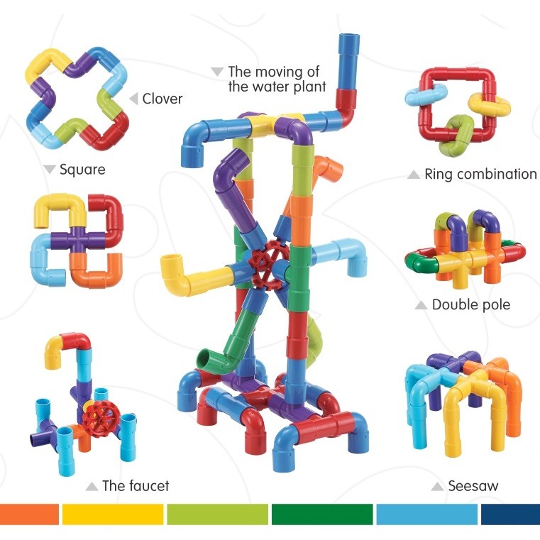 Mainan Edukasi DIY Pipe Block Lasy Block Smart Stick Educational Building Block Balok Susun PlayTree