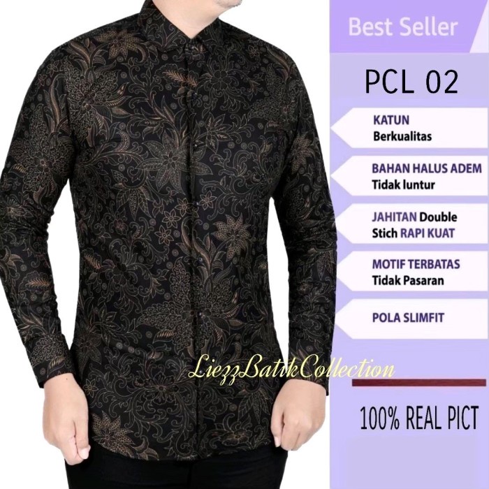 best -BAJU BATIK PRIA // BATIK UNIK // BATIK KOKO MEWAH SLIMFIT - cl 32, M