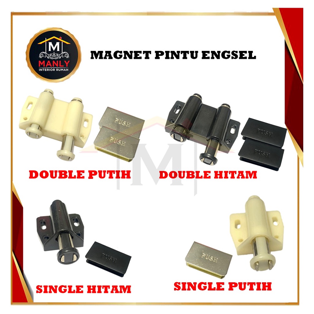 Magnet Single Magnet Double Push Kunci Magnet Lemari Kaca Push Open - Single