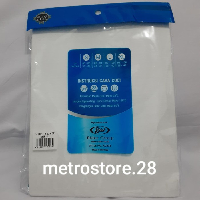 SALE -OBLONG RIDER PUTIH/KAOS RIDER/KAOS POLOS/PAKAIAN DALAM PRIA - Putih, S- 1.2.23