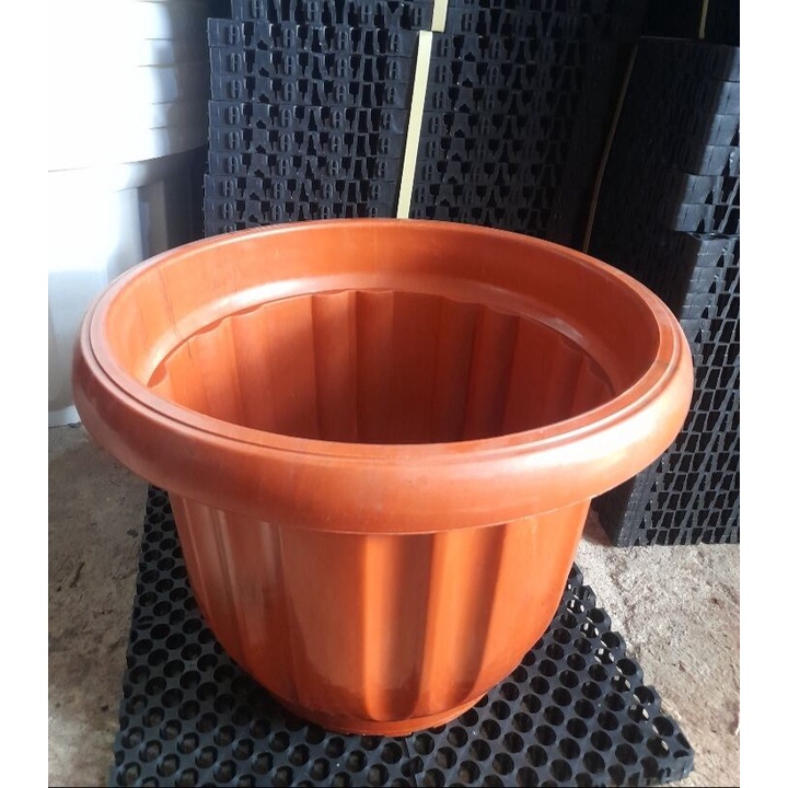 Pot besar coklat ukuran 50 - pot eboni 50 coklat/merah bata