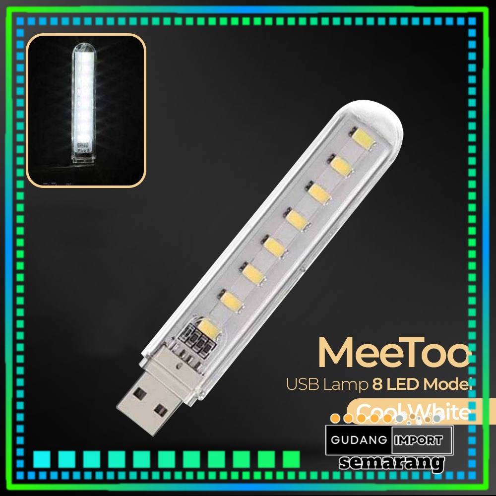 Lampu Mini 8 mata LED USB 5V  Emergency Light Lampu Darurat Mata SMD