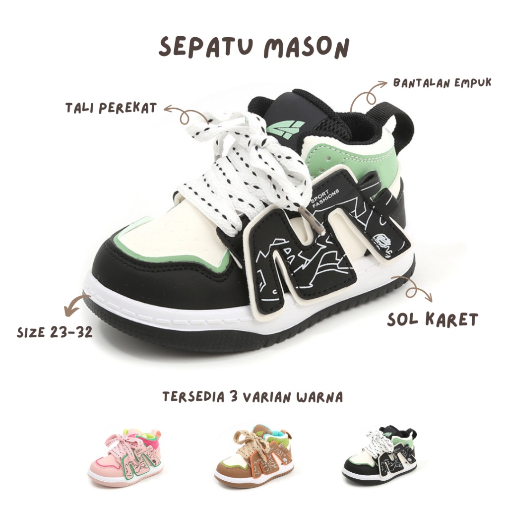 BEBEPASO - Mason Sepatu Sneakers Anak Bayi Usia 1-5 tahun