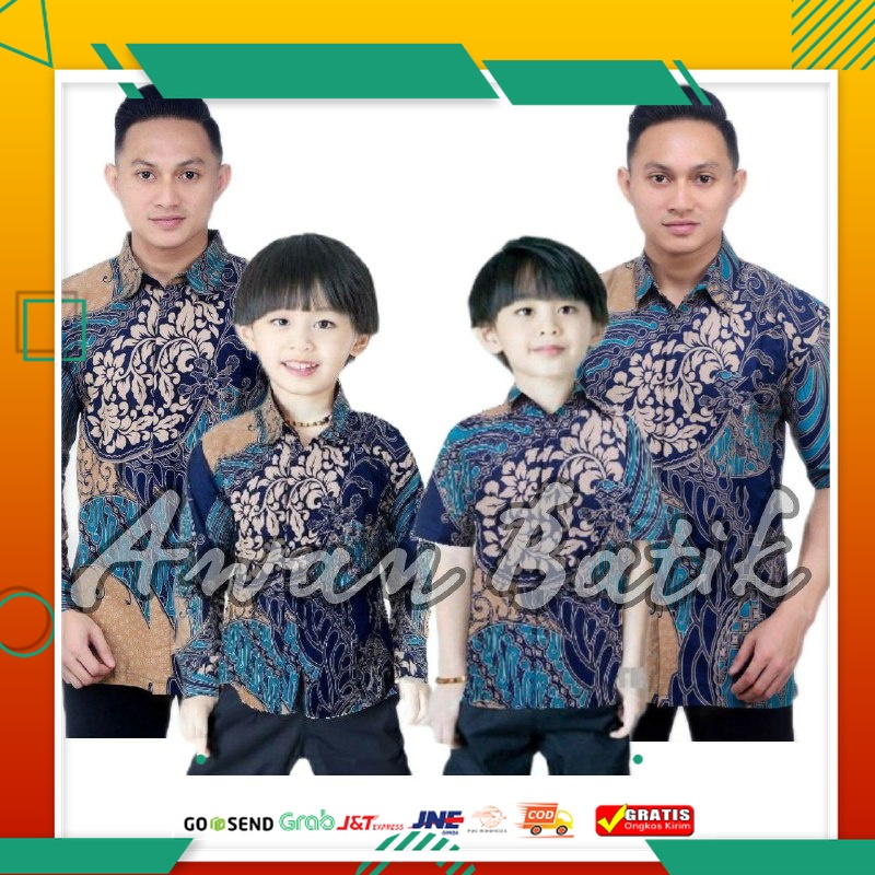 BAJU BATIK KEREN KEKINIAN TERMURAH /TERBARU Couple sweet || couple batik ayah dan Batik anak cowok B