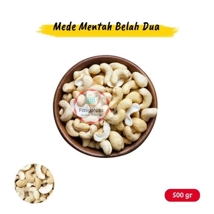 

Kacang Mede/ Mente Mentah 500gr [BELAH DUA] - FasyAnita Mart Denpasar