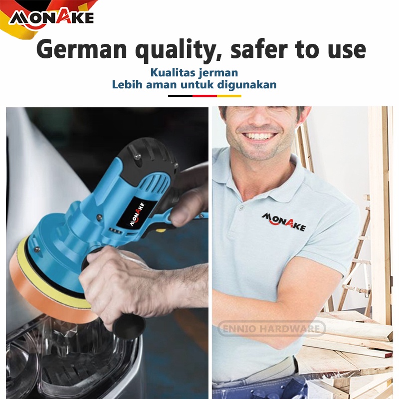Ori Monake Mesin Poles Mobil Polisher 5 Inch Alat Poles Cat Mobil Full Set Car Alat Disc Disk Kaca