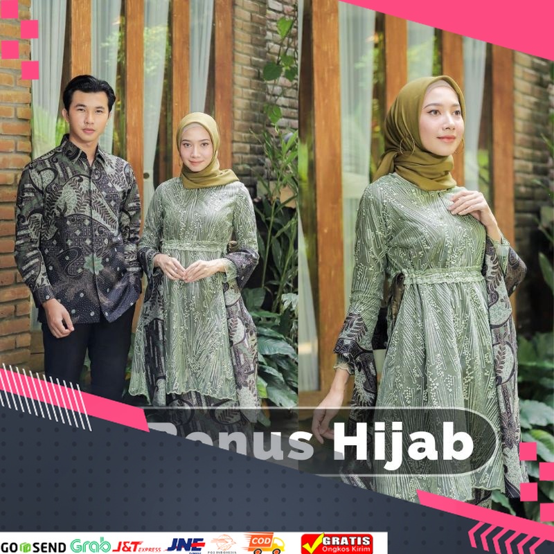 MOTIF BATIK BATU TERMURAH TERPOPULER /(ADA JUMBO) Kebaya batik Couple MECA Tunik Army Hijau sage| Ke