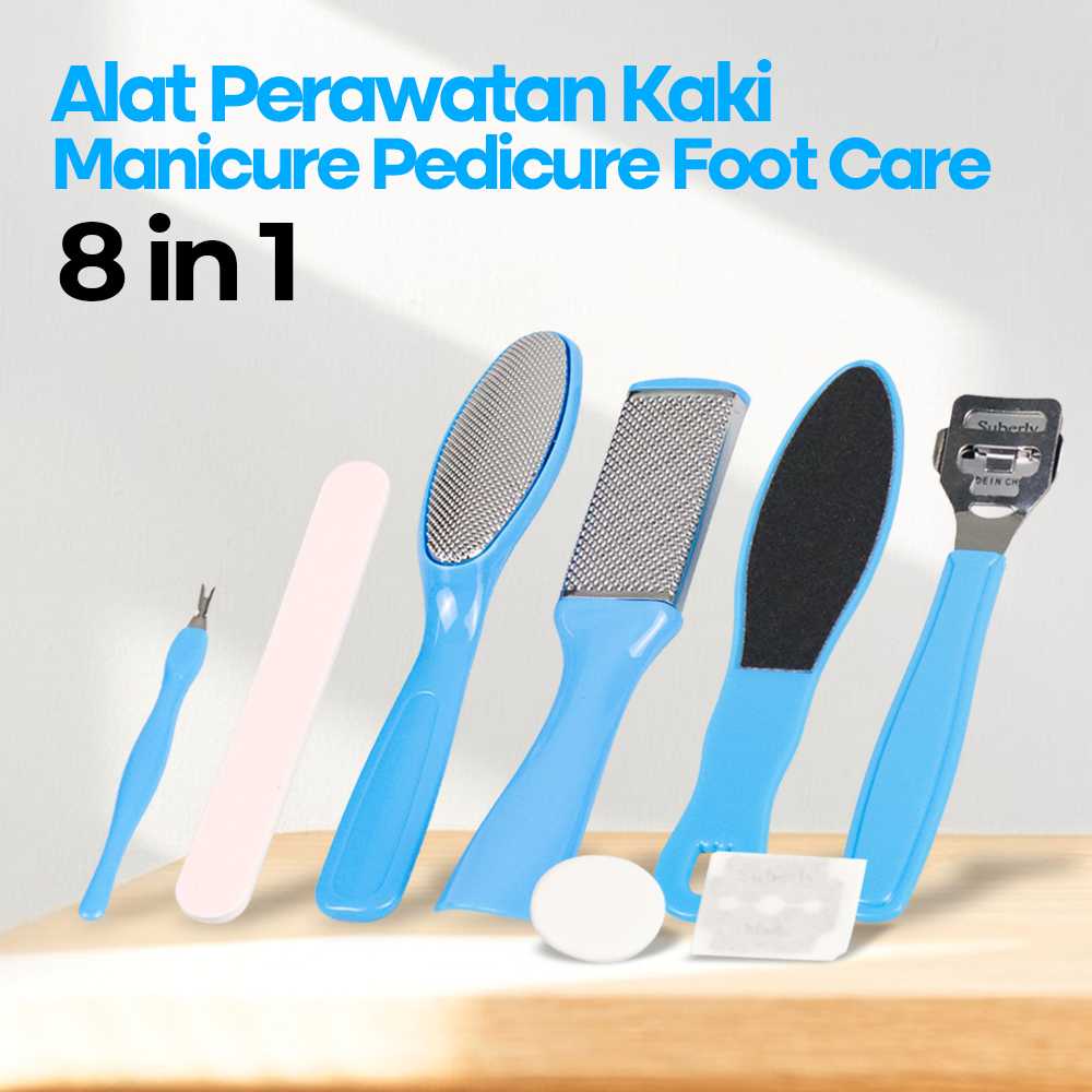 Set Manicure Pedicure 8in1 - Alat Perawatan Kaki Manicure Pedicure Foot Care Travel Case