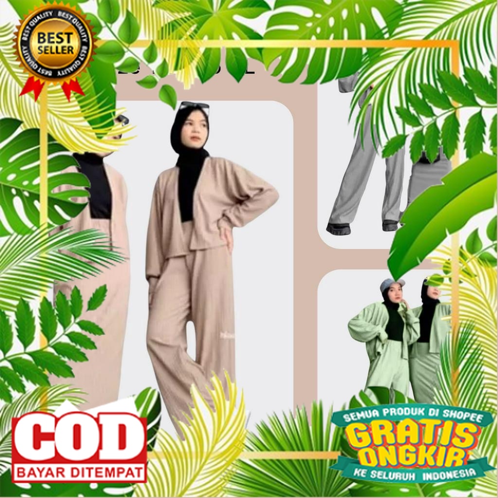 KOREAN STYLE OOTD TRENDY TERBARU /Charyatink - One set OOTD Wanita Setelan EVI Nonio Knit Premium Up