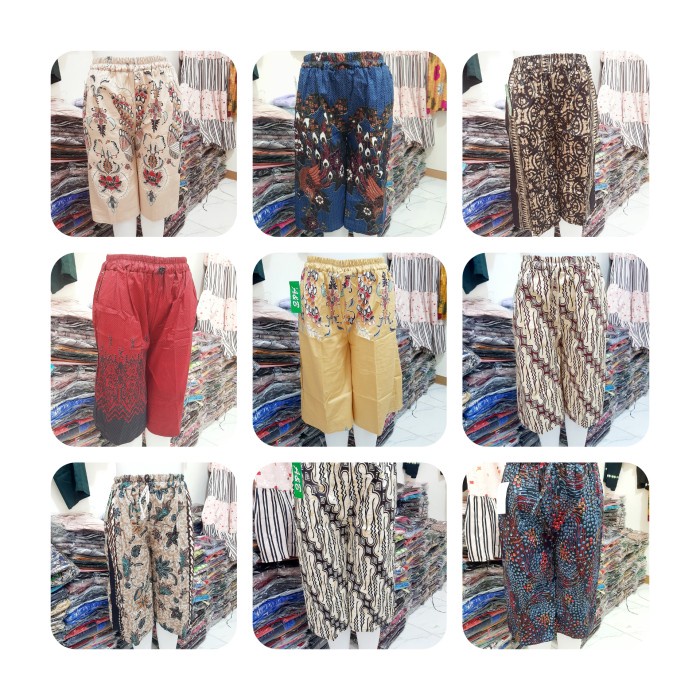 ✨LARIS✨-celana kulot batik pendek wanita 7/8