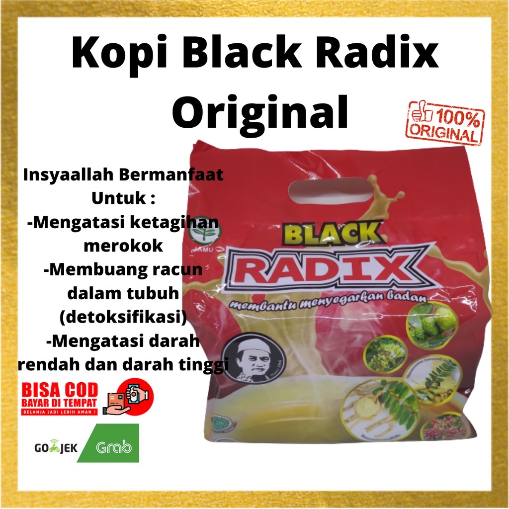 Kopi Radix Jaminan Asli / Kopi Black Radix Pak Haji isi 20 sachet