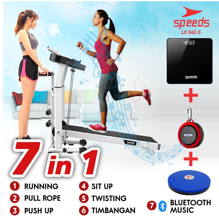 SPEEDS Sport Treadmill Manual Multi Fungsi ORI Alat Olahraga Fitness / Gym - Manual Treadmill LX 042