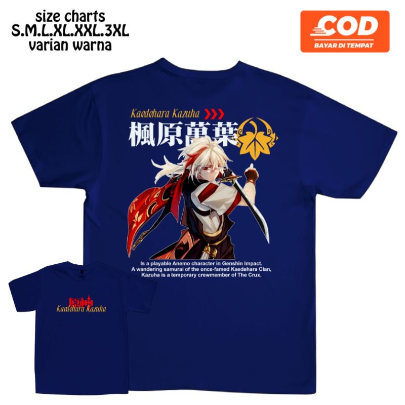 KAOS genshin impact Kaedehara kazuha sablon belakang besar