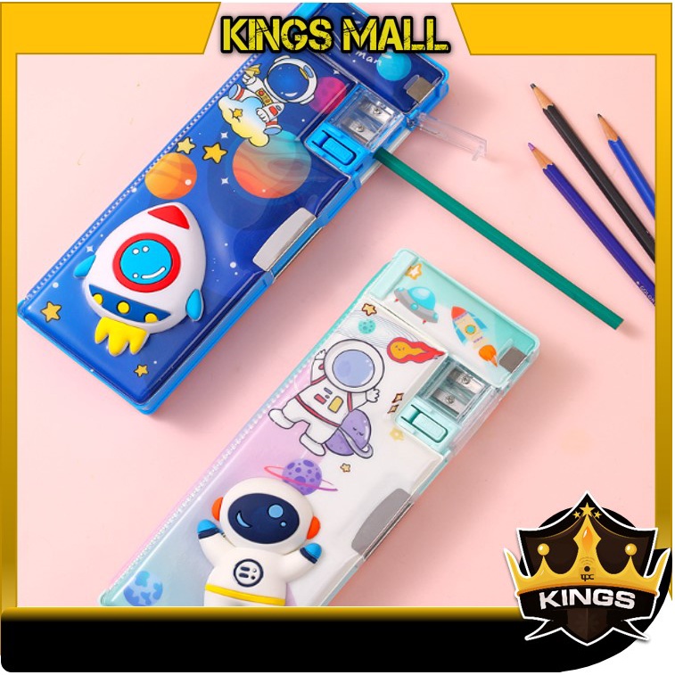 

KINGS - S5945 Kotak Pensil Case Magnet Untuk Anak Tk & Sd / Kotak Pensil Anak Lengkap Dengan Peruncing / Tempat Pensil Karakter