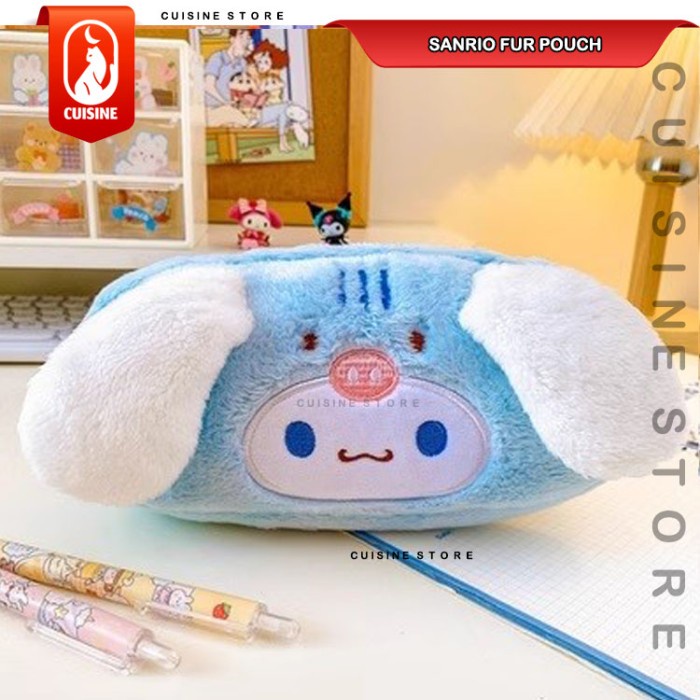 

larva_mart1 [Bongkar Gudang] Kotak Tempat Pensil Anak SANRIO FUR Bulu Pouch Serbaguna Lucu Kuromi - Cinnamo Blue